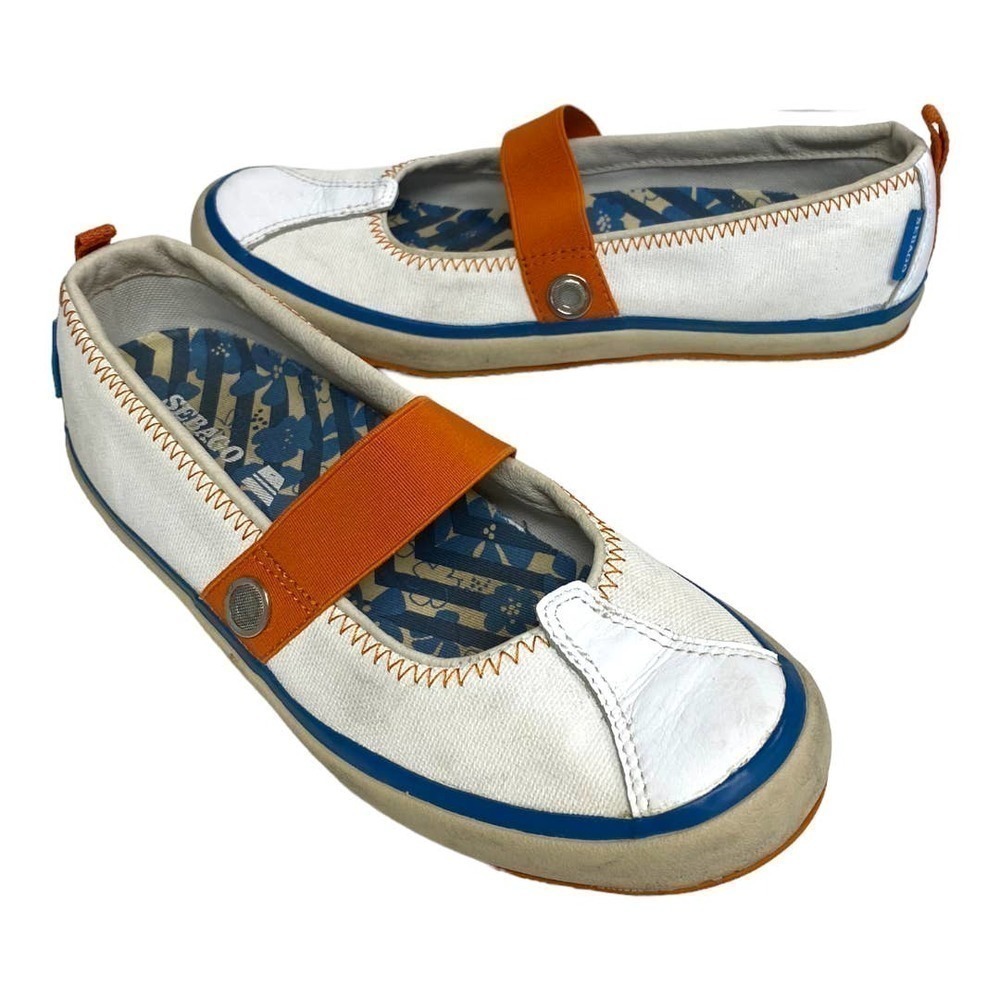 SEBAGO Skipper White Vibram Canvas Flats 7